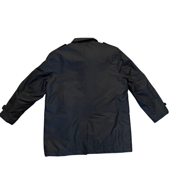 Towne by London Fog Black Trench Coat Jacket Quilted Lining Mens XL Mid Length - Picture 2 of 9